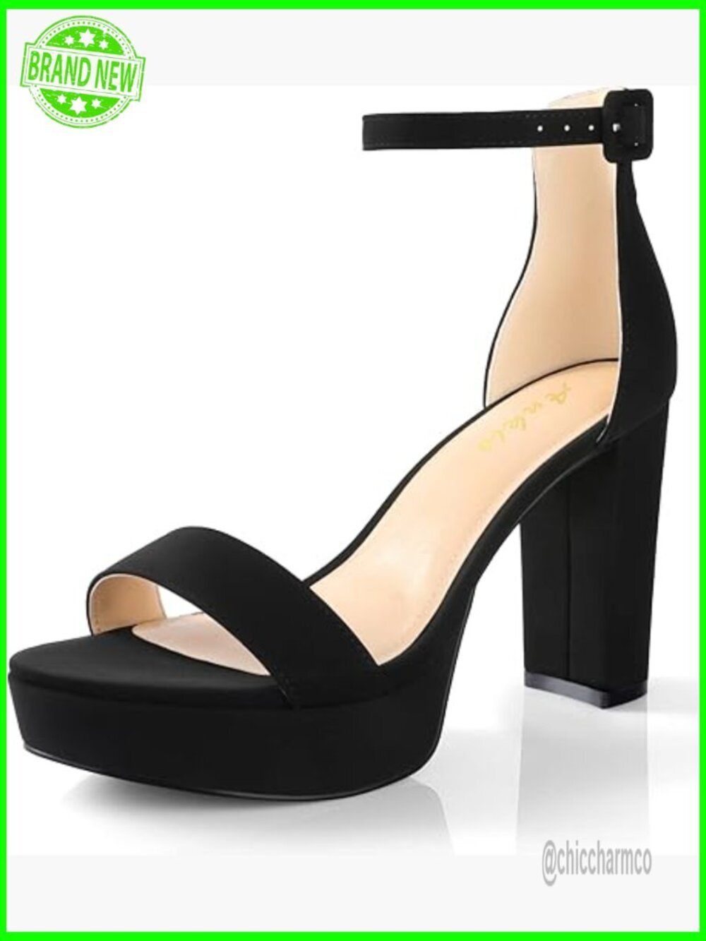 Chunky Platform Heels - 4 Inch Block Heeled Sandals - Comfortable Open Toe